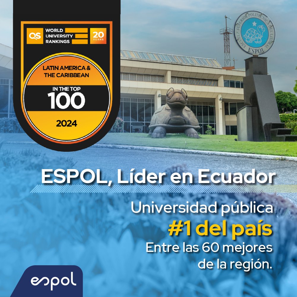 #ESPOL se afianza como un pilar en la educación superior de Ecuador🇪🇨, como la mejor universidad pública del país según QS Latin America University Rankings 2024. Descubre más en esta nota: bit.ly/qslatamESPOL

#SomosESPOL #OrgulloPolitécnico #ADNESPOL
