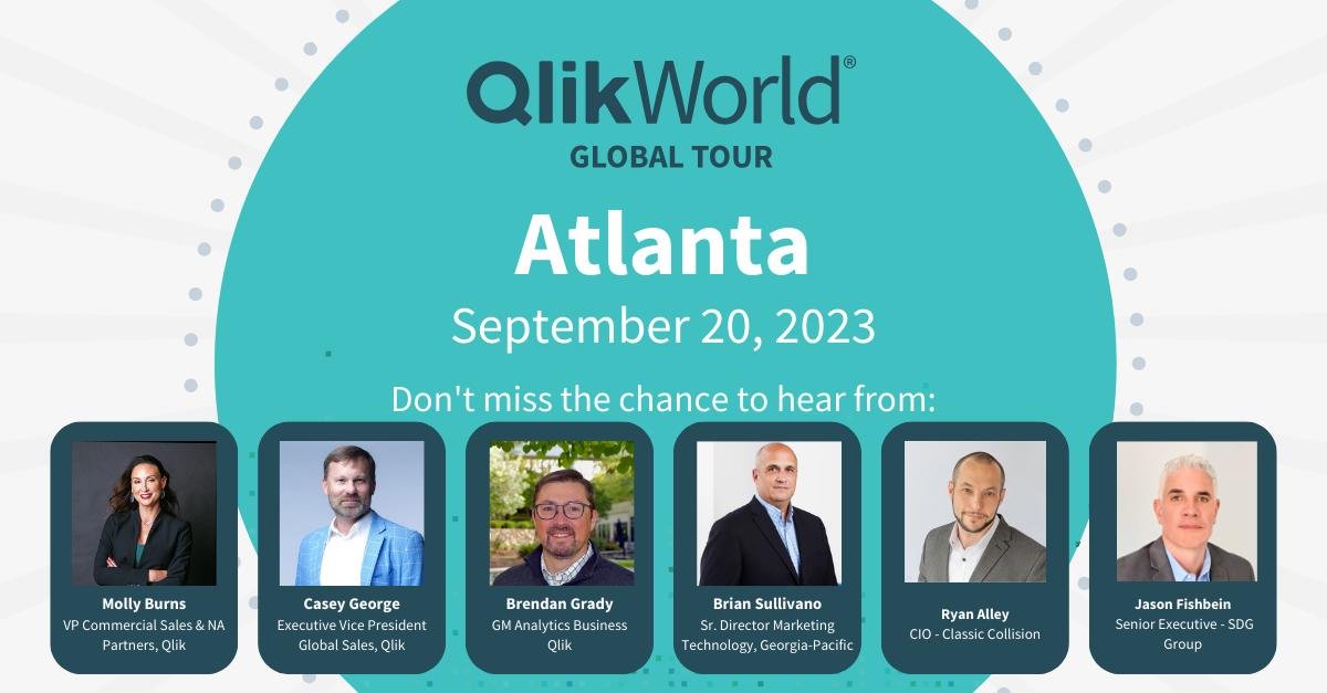 Get ready to supercharge your data - and rule your data world.
Breakthrough innovations. Amazing Speakers. Endless Inspiration.

QlikWorld Tour is global roadshow designed to help you get more value from your data.

bit.ly/44QsDUW