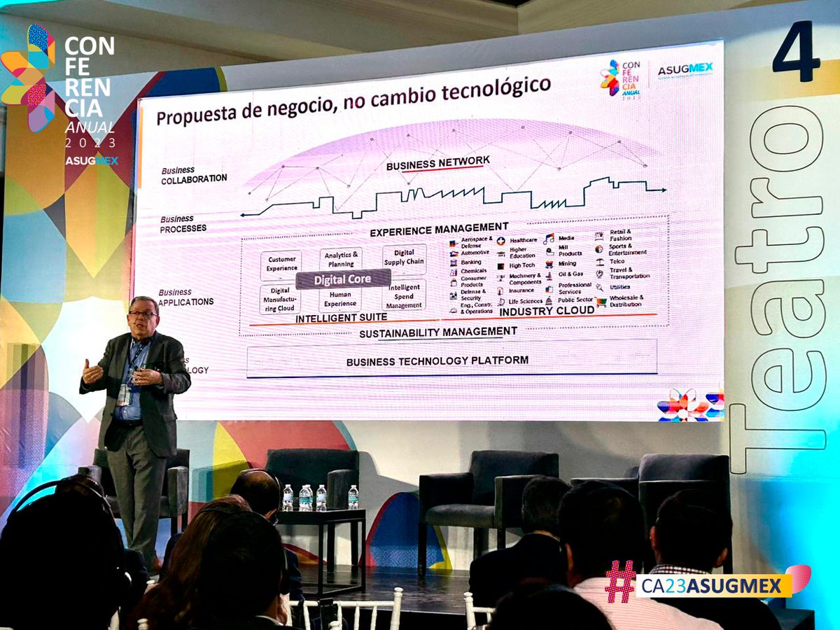 ASUGMEX's tweet photo. Marcelo Wohlmuth, Socio Director OptiSoft, Miembro iTech, nos comparte valiosos tips para una implementación exitosa de RISE y comenta, que más que un cambio tecnológico, es una propuesta de negocio. #CA23ASUGMEX @OptiSoft_SAP https://t.co/OGzf1KZycN