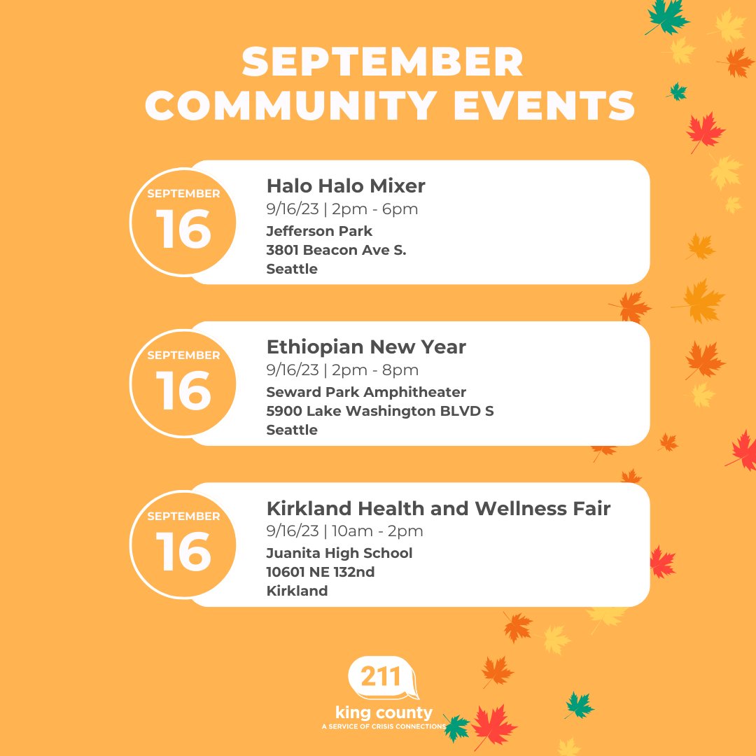 CrisisCXNs's tweet image. Check out free events in your community! 
Get the full calendar + details 
👉 ow.ly/Pioc50PLlA2

Looking for other resources? 
Call 211 
Monday - Friday 

#BasicFood 
Community Living Connections
#TBI Support  

#FreeEvents #Community