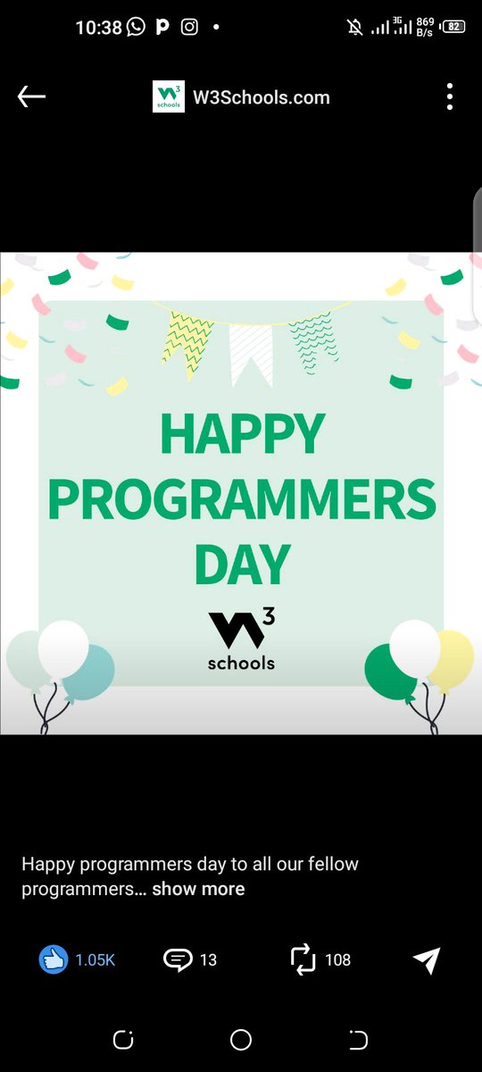 just_Arizon's tweet image. Happy Programmers Day👩‍💻
#w3schools #ProgrammersDay #coding #careers #CodingCommunity