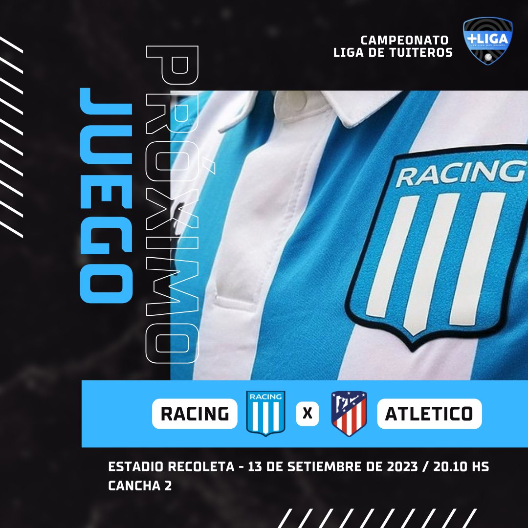 ¡𝐇𝐨𝐲 𝐉𝐮𝐞𝐠𝐚 𝐥𝐚 𝐀𝐂𝐀𝐃𝐄́!

🏆 Liga de Tuiteros.
🆚 Atletico.
🏟 Recoleta.
⌚️20:10 h. 

¡𝐕𝐚𝐦𝐨𝐬 𝐑𝐀𝐂𝐈𝐍𝐆 ! 💪

#laAcade2023 🎓
#LosDueñosdelaHistoria
