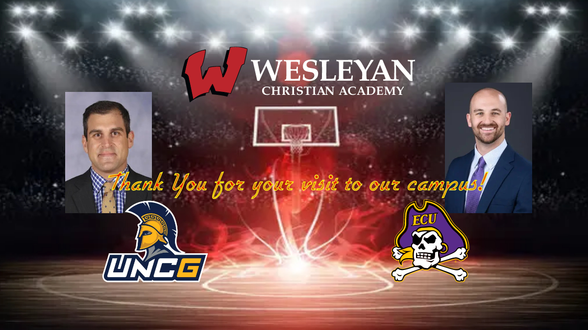 WCA_Boys_BBall's tweet photo. We truly appreciate @ecubasketball &amp; @UNCGBasketball taking time to visit campus today! @victoryoungjr83 @impact_carolina @Wesleyan1 @wesleyantrojans https://t.co/4M3tFCylUn