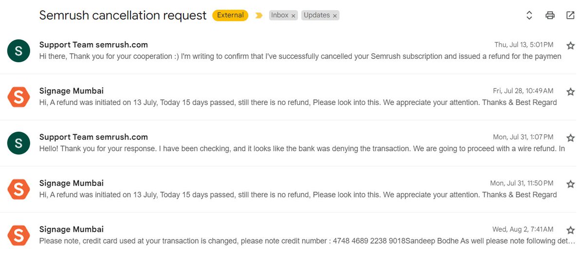 sandeepbodhe's tweet photo. 🔴 Dear @aramisguru,

💔 Extremely disappointed with @SEMrush's customer service.
📆 60 days and still waiting for a refund.
💼 As a business owner, I understand the value of customer satisfaction. https://t.co/5pa5ipkcVJ