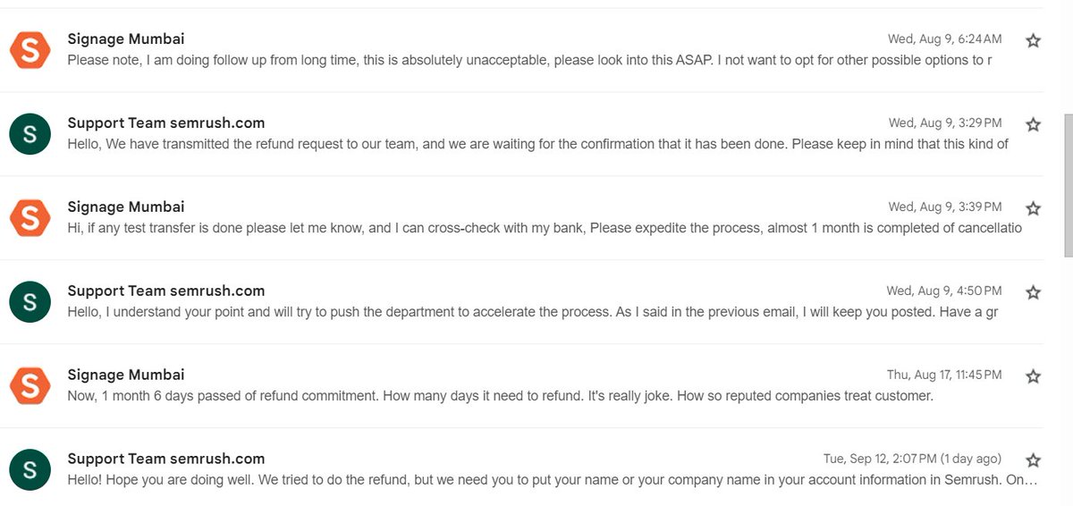 sandeepbodhe's tweet photo. 🔴 Dear @aramisguru,

💔 Extremely disappointed with @SEMrush's customer service.
📆 60 days and still waiting for a refund.
💼 As a business owner, I understand the value of customer satisfaction. https://t.co/5pa5ipkcVJ