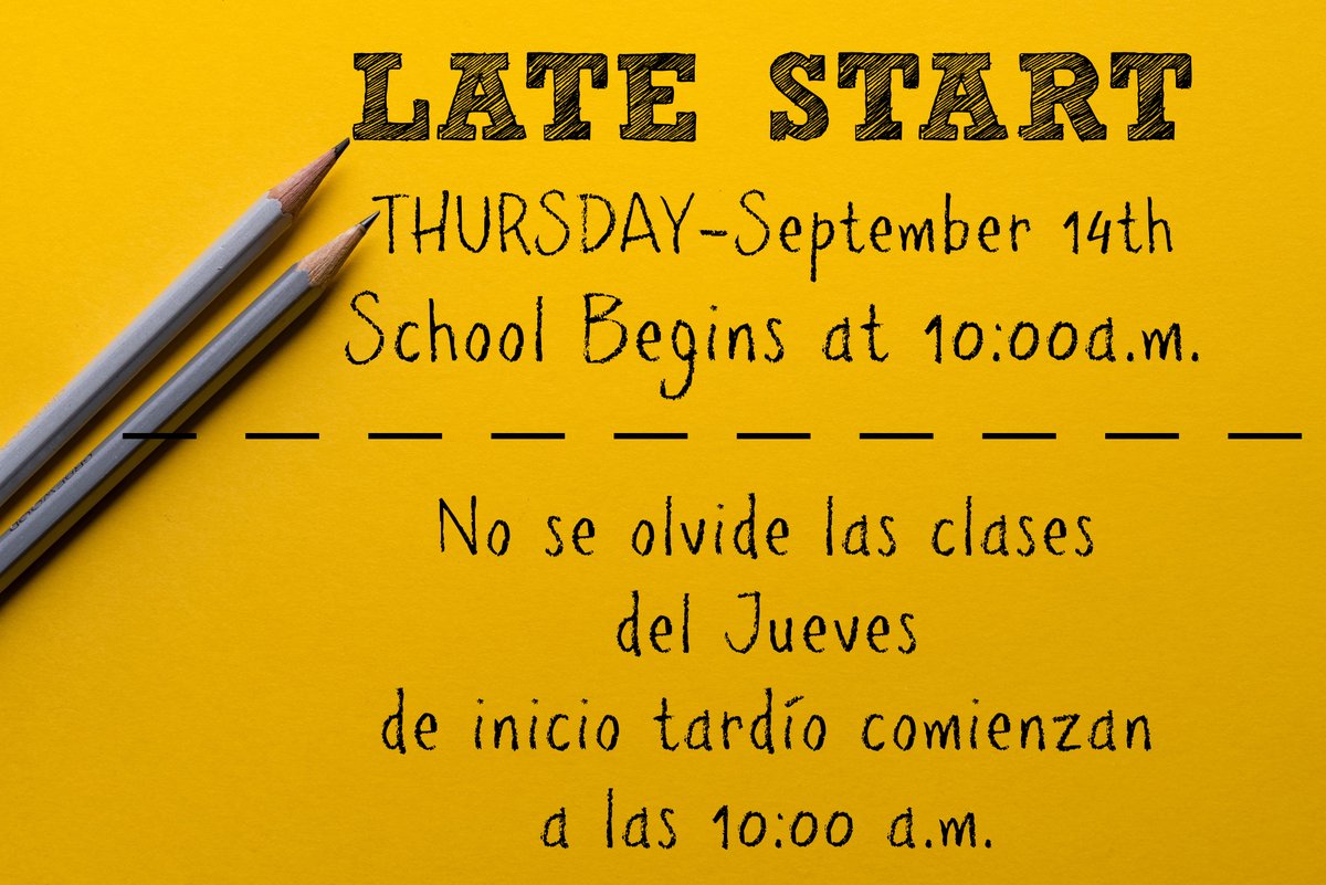 Tomorrow is Late Start!!!!! School will begin at 10:00am
