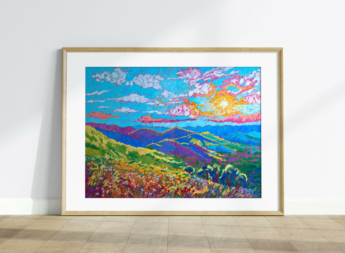 ArtBrutStudio's tweet photo. "Dance with the Sun" is an impressionistic capture of sun illuminated mountain trails and peaks. Burst of light of the hot summer sun shattering the clouds and contrasting the entire scene. 
https://t.co/Dx9olYd9XK
https://t.co/R6zEEfzvhT
#art
#heavytexture 
 #impressionism https://t.co/xFYThBGQc5