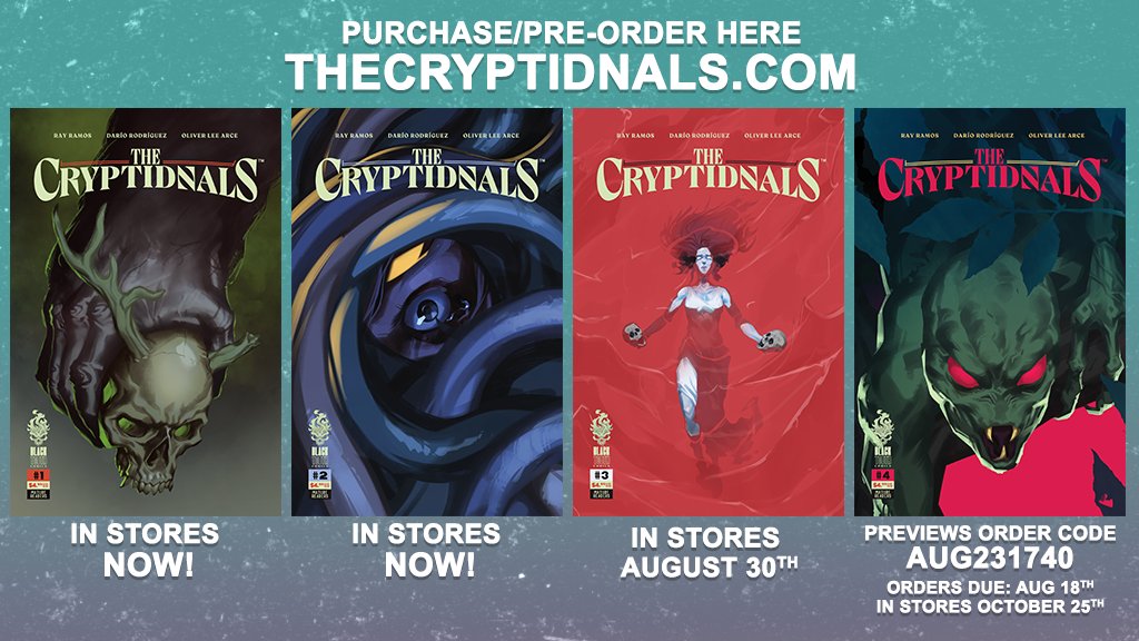 @Tonpa2 The Cryptidnals is now going through the direct market! #1-3 are currently in shops and #4 will be available by Oct 25th! Each issue has a backup story called Darklight! A spinoff series set in the world of The Cryptidnals. Published by #BlackToothComics
thecryptidnals.com