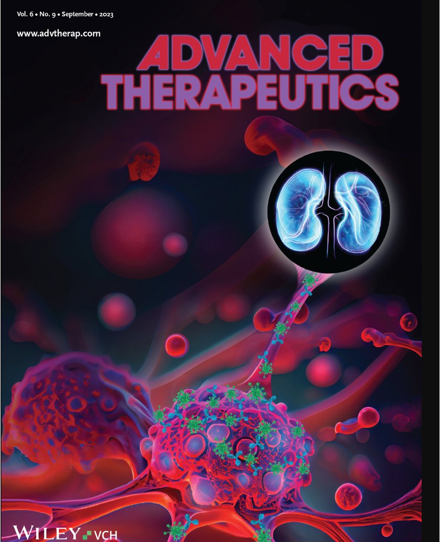 Glad our review on Ultrasmall NPs to target tumour selected as  cover (DOI: 10.1002/adtp.202300019)
Credit to Lena (not on twitter) for design &amp; excellent collaboration between detappelab.com &amp; Tillement Group (<a href="/iLM_RECHERCHE/">iLM, Recherche</a>)
@alxdetappe @AdvSciNews <a href="/ERC_Research/">European Research Council (ERC)</a> -