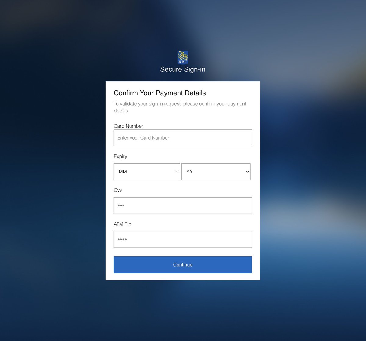 phishing <a href="/RBC/">RBC</a> users 🎣

/secure-rbcroyal.com
/rbccanada-security-onlineaccess.com
/rbc-canada-onlinealert-verify.com
/rbcverifypolicy-cad.com
/rbc-canada-verify-secure-online.com
/canada-rbconline-alert-secure.com
/rbc-secure-department.com