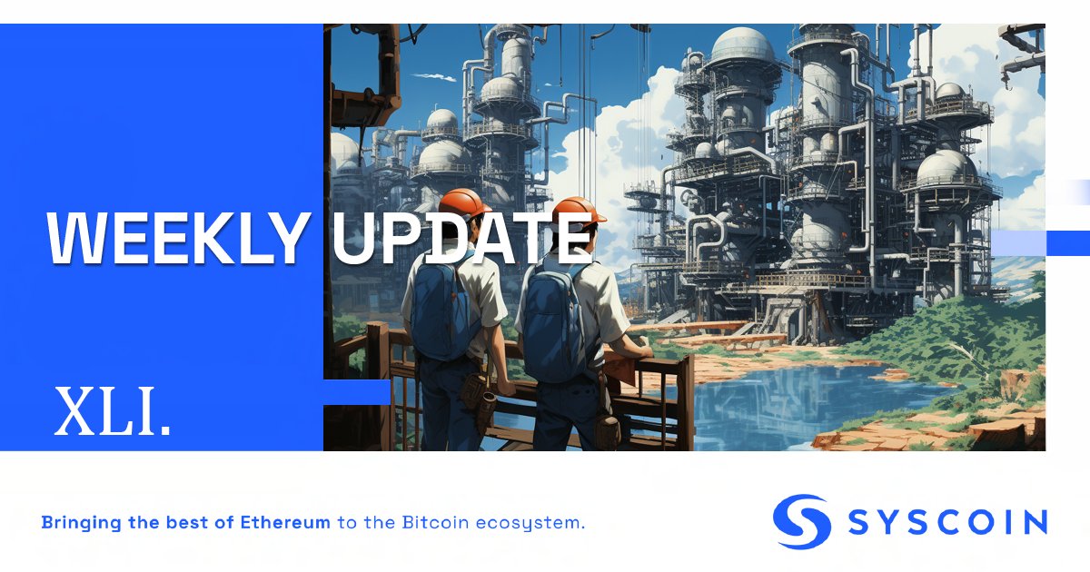 syscoin's tweet photo. ✳️ #SyscoinWeekly Update XLI. is out! https://t.co/3L8lGYrLet

👾 Level Up Your Gaming on #Rollux
🕶️ @BigPoppa Throwback 
🧠 #Defi Day @realSidhuJag Interview
📼 Watch @Syscoin Now als Deutsch 🇩🇪🇦🇹🇨🇭🇱🇮
🏗️ Dev Support from @thirdweb &amp; https://t.co/V4MA224I4v
🇸🇬 Token 2049 ➕more https://t.co/47nVtctxrx