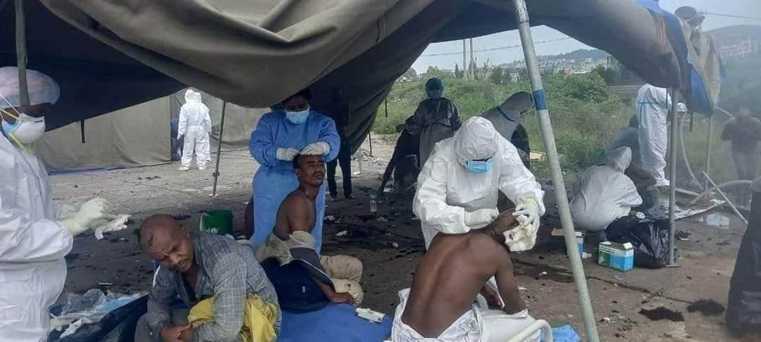 mohammed_meaza's tweet image. Leaked photos show the horrific state of #AmharaConcerntrationCamps operated by the Prosperity Party regime in #Ethiopia. In camps like #TuluDimtu, Amhara prisoners are dying from infectious disease.
#WarOnAmhara
@MikeHammerUSA @volker_turk @WairimuANderitu @TiranaHassan