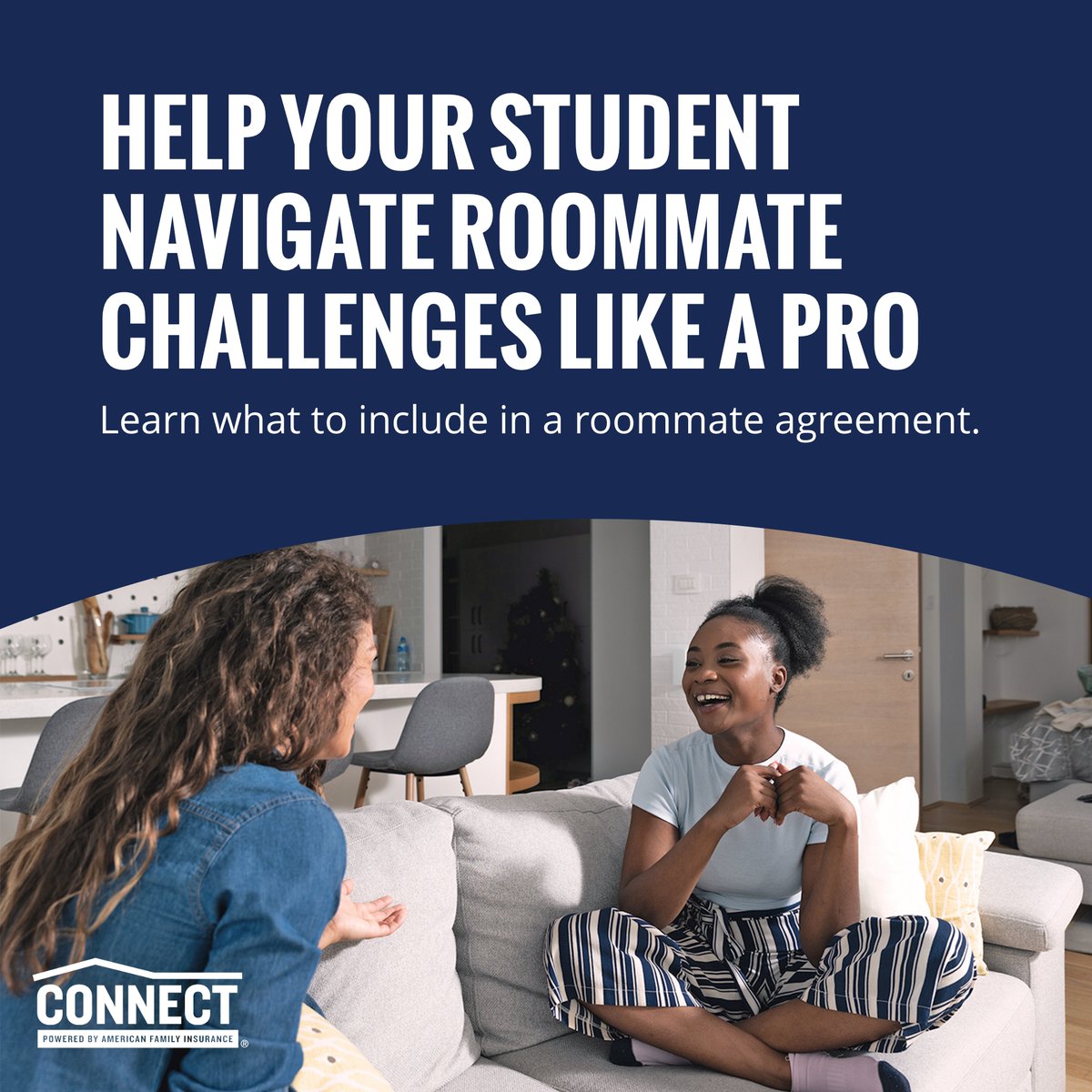 Don't let roommate issues derail your student's success. Learn what to include in a roommate agreement. amfam.ly/3RgQNon