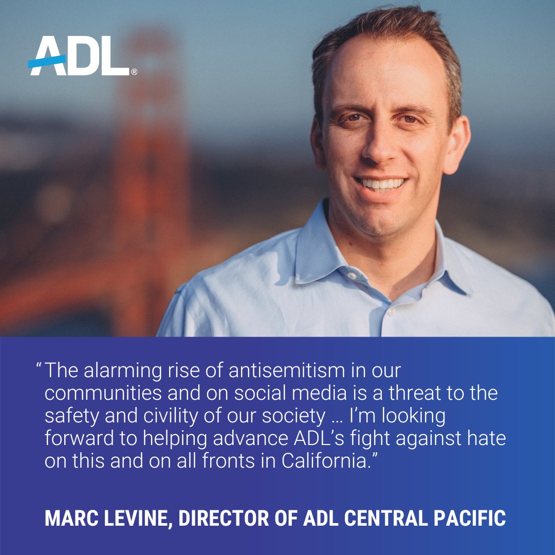 We are thrilled to welcome @MarcLevine as Director of ADL's Central Pacific regional office! Read more about his arrival and hopes for the region here: sanfrancisco.adl.org/news/adl-welco…