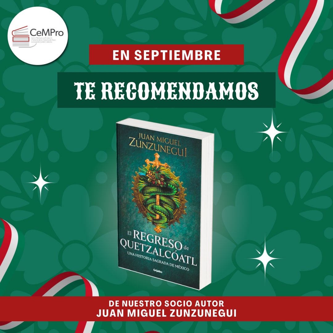 CeMProMx's tweet image. Adéntrate en un fascinante recorrido a través de la historia de #México y de la humanidad, explorando la filosofía, la psicología, la religión y el misticismo, para poder descifrar a Quetzalcóatl 🇲🇽

Una novela magnífica de nuestro socio autor @JMZunzu que no puedes perderte 📖