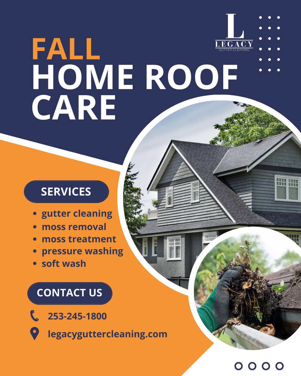 LegacyGutter's tweet image. 4 Reasons to Clean Your Gutters

Now that you know what could happen when you neglect gutter maintenance, Contact LEGACY GUTTER CLEANING for safe and thorough roof maintenance. 
📞(253) 245-1800 
🌐legacyguttercleaning.com
Whatever the job, We Gut’er Done! 👍

#dirtygutters