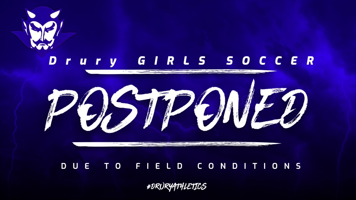 Drury Sports (@drurysports) on Twitter photo Following the heavy rains today, the Girls Soccer match vs. Wahconah has been Postponed. It will now be played tomorrow at 5pm
<a href="/iBerkSports/">iBerkshires Sports</a> <a href="/EagleSportsZone/">Eagle Sports</a> Following the heavy rains today, the Girls Soccer match vs. Wahconah has been Postponed. It will now be played tomorrow at 5pm
<a href="/iBerkSports/">iBerkshires Sports</a> <a href="/EagleSportsZone/">Eagle Sports</a>