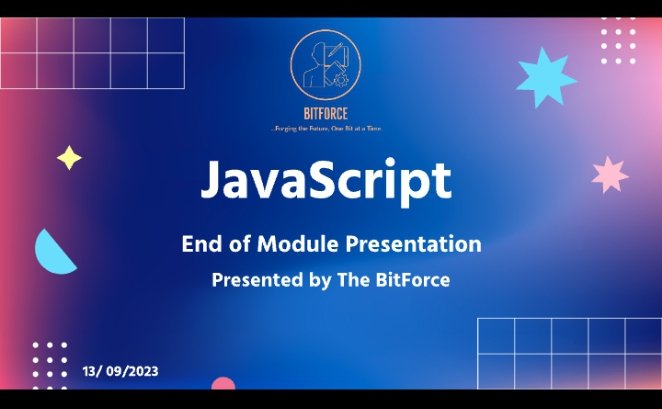 It has been amazing learning JavaScript fundamental from an expert @kenny_ib making what seems difficult so simple. Today End of module presentation also help enlighten and deepen my understanding. Thanks to @kenny_ib,  @TIIDELab, @necadotorg @ITFNigeria for the opportunity.