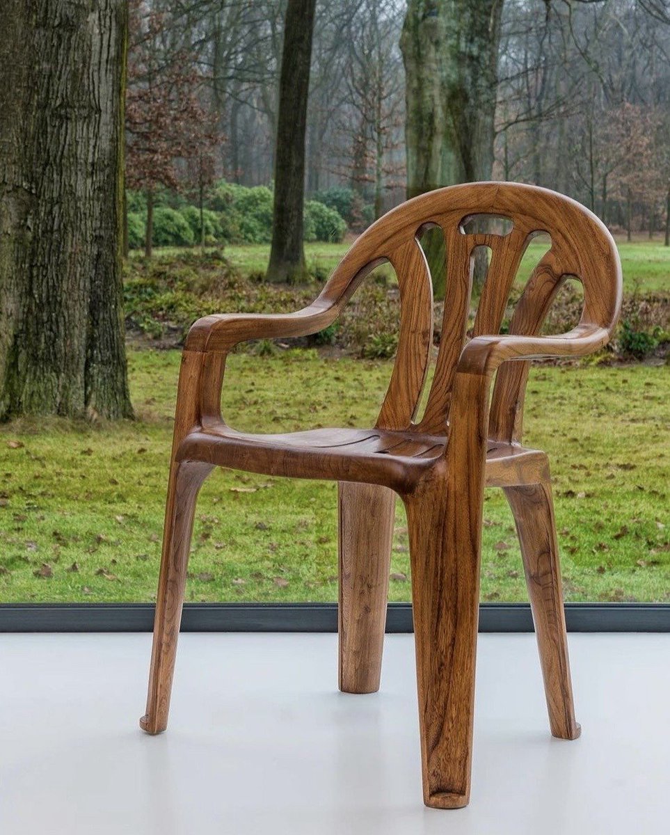 Plastic Chair in Wood by Maarten Baas (2008)