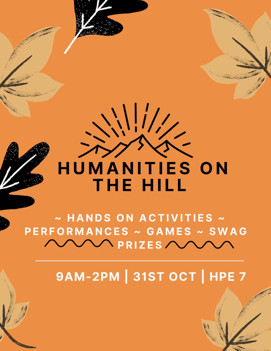 SumerMusick's tweet image. Save the date! 
Undecided major? Curious about what we do? Come have fun with us and find out how we can help you achieve your career dreams and become the person you want to be! 

Planning is in full swing and we can’t wait to see you there 🧡🖤🐻🖤🧡

#HumanitiesOnTheHill