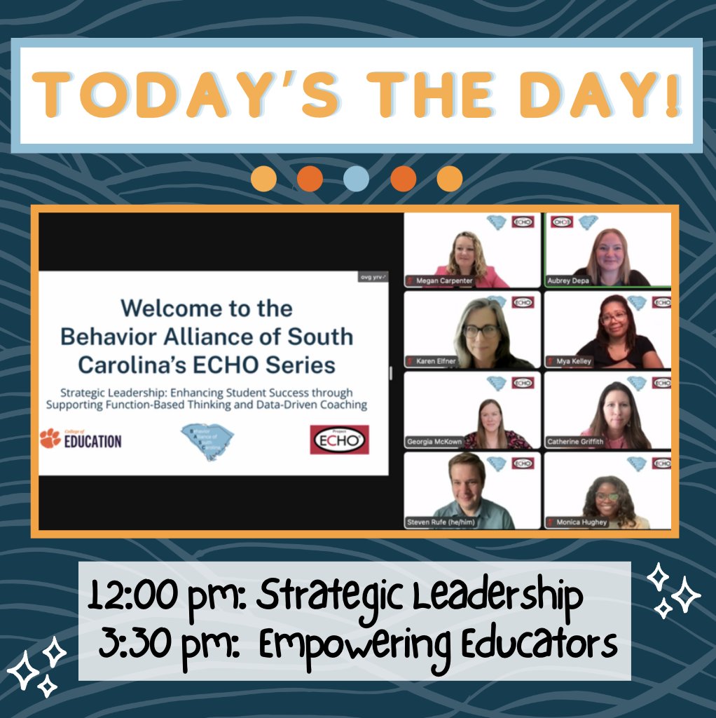 Our team kicked off the first ECHO session in the Function-based Thinking series with a group of AMAZING leaders from across the state. Looking forward to seeing the phenomenal educators who will be joining us for their session at 3:30! #ProfessionalLearning #VirtualSession