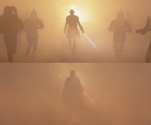 zilthntys's tweet image. someone pointed out how anakin is surrounded by people and friends and instead vader is all ALONE.