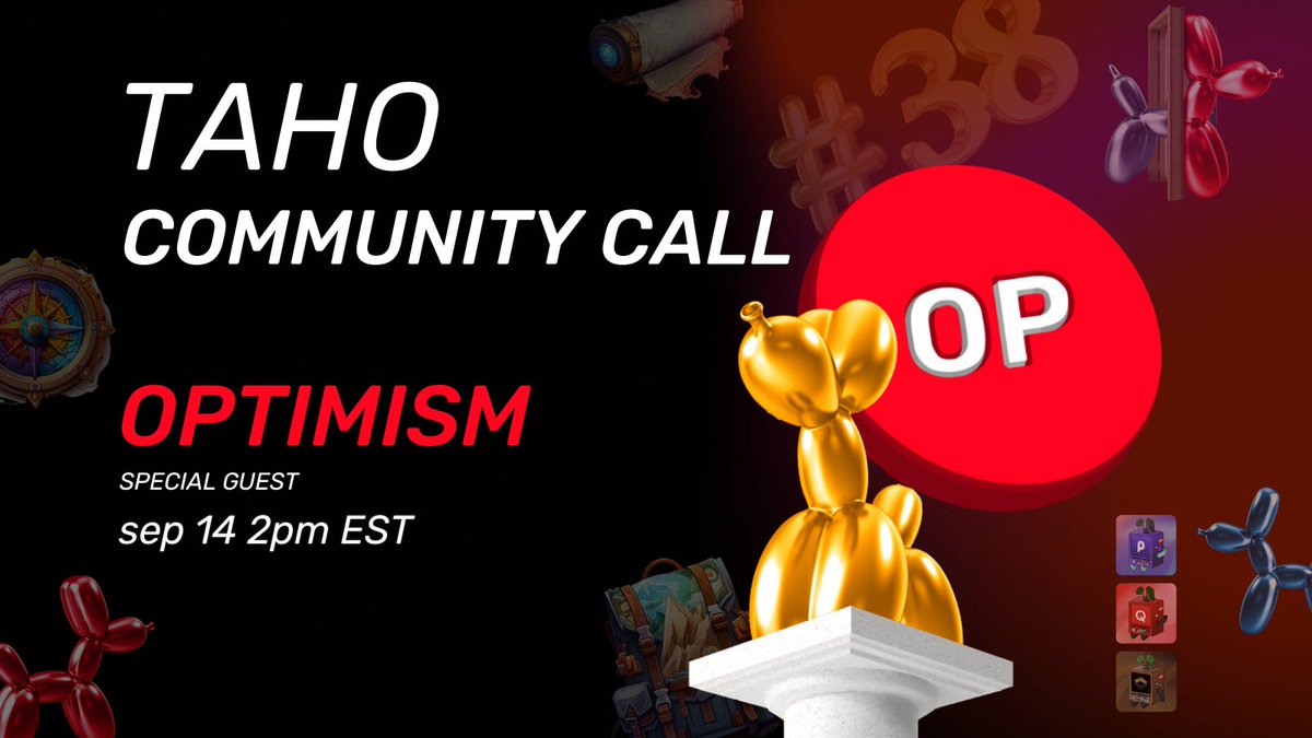 taho_xyz's tweet image. It's the final week of our $OP Rewards campaign 🚨

And we're bringing on @optimismFND as our special guest for tomorrow's Community Call! 🔴✨

Tune in via chat.taho.xyz 📲