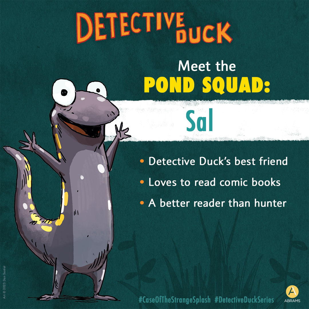 abramskids's tweet photo. Get ready to QUACK the case with Detective Duck and the Pond Squad!
Help them solve the case of the strange splash when DETECTIVE DUCK by @hwinkler4real, @linoliver, & @dsantat hits the shelves on 10/17! #DetectiveDuckSeries #CaseOfTheStrangeSplash https://t.co/hTA5F8vc1O https://t.co/Hmuc6uxfYJ
