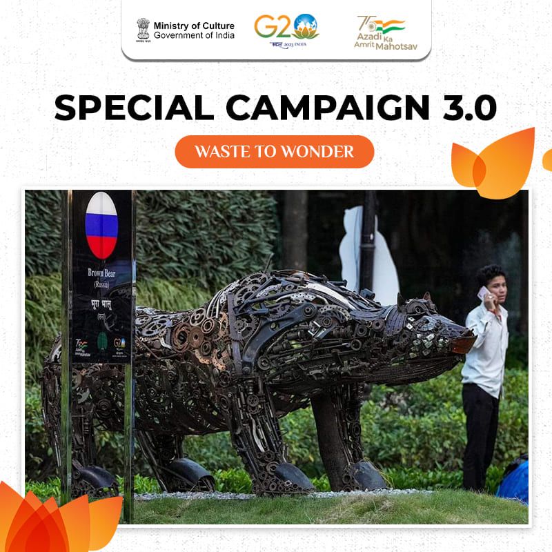 MinOfCultureGoI's tweet image. Turning Scrap into Sculptures! 🎨✨

As part of #SpecialCampaign3.0 activities under the Ministry of Culture, several sculptors worked to create these magnificent sculptures of animals from all around the world.

#WasteToWonder #AmritMahotsav #CultureUnitesAll