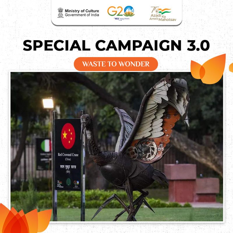 MinOfCultureGoI's tweet image. Turning Scrap into Sculptures! 🎨✨

As part of #SpecialCampaign3.0 activities under the Ministry of Culture, several sculptors worked to create these magnificent sculptures of animals from all around the world.

#WasteToWonder #AmritMahotsav #CultureUnitesAll