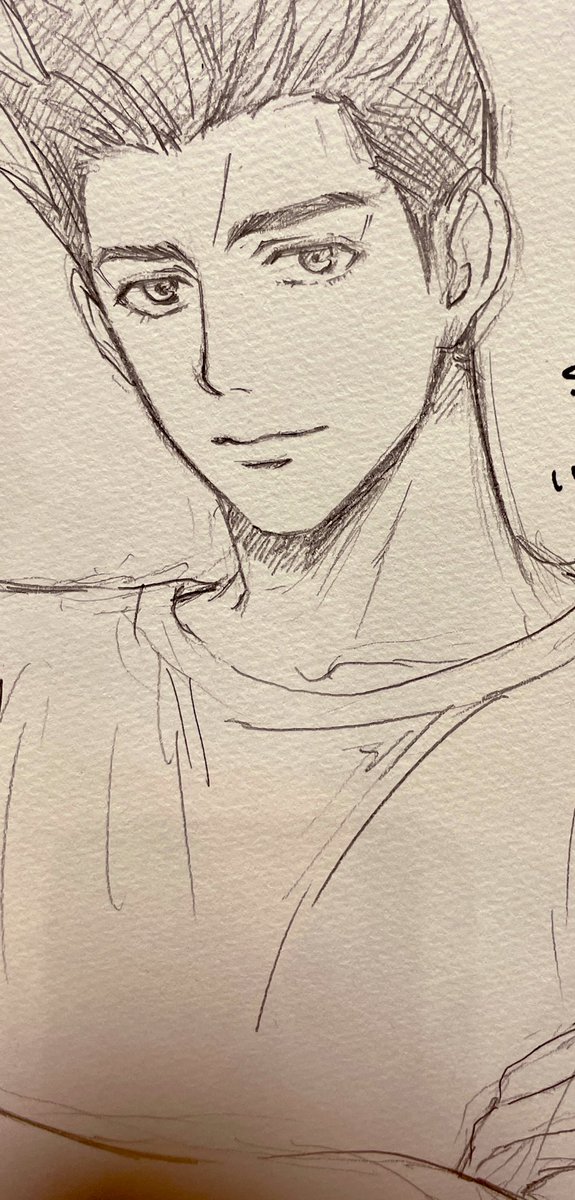 こないだのイベントで描かせていただいたスケブ
鉛筆だと髪の毛ごまかし効かなくてすごい難しい人だなと思いましたっていう
…にしてもちょっと髪長すぎたからトリミングするわよ 