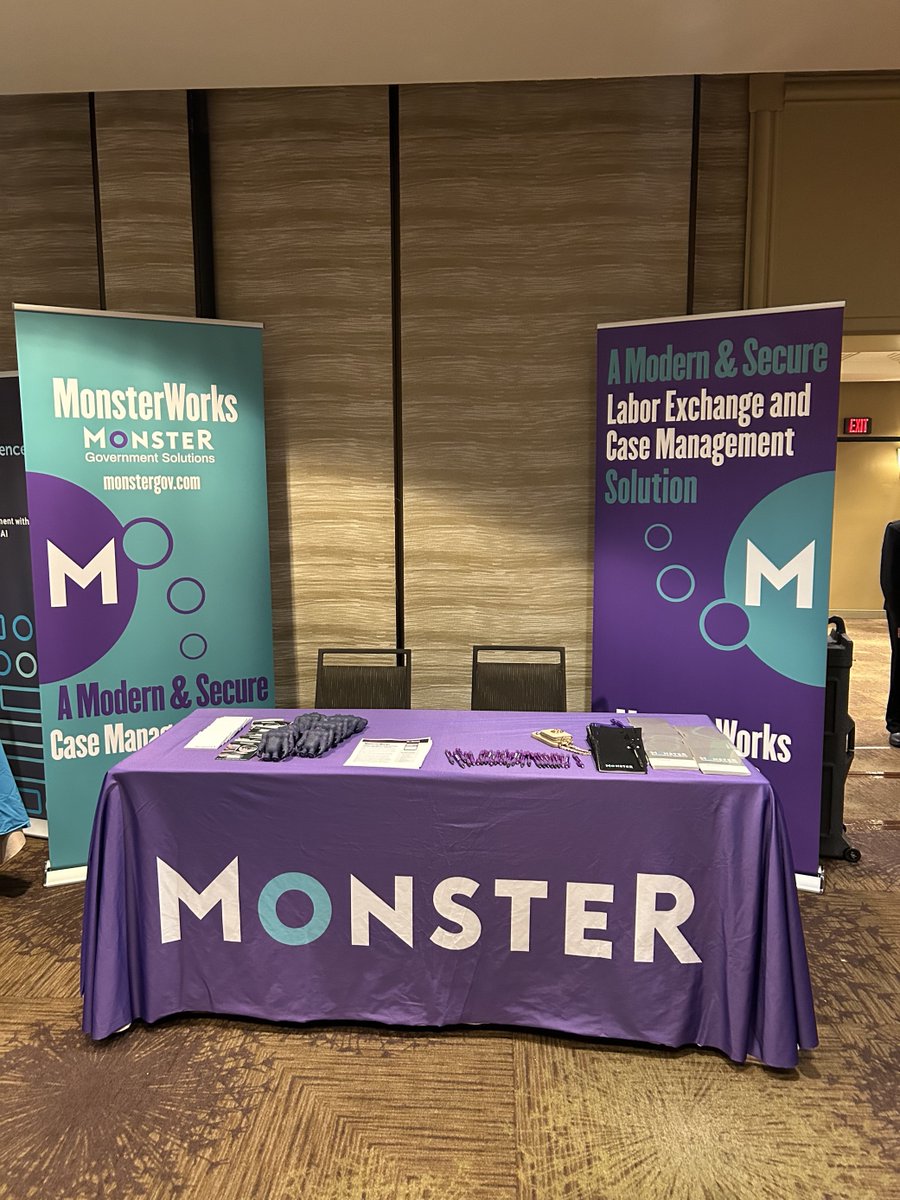 Our MonsterWorks team is on the ground at #NASWASummit23 and excited to meet with our friends - old and new - at state workforce agencies. Stop by the booth for updates and swag! @NASWAORG