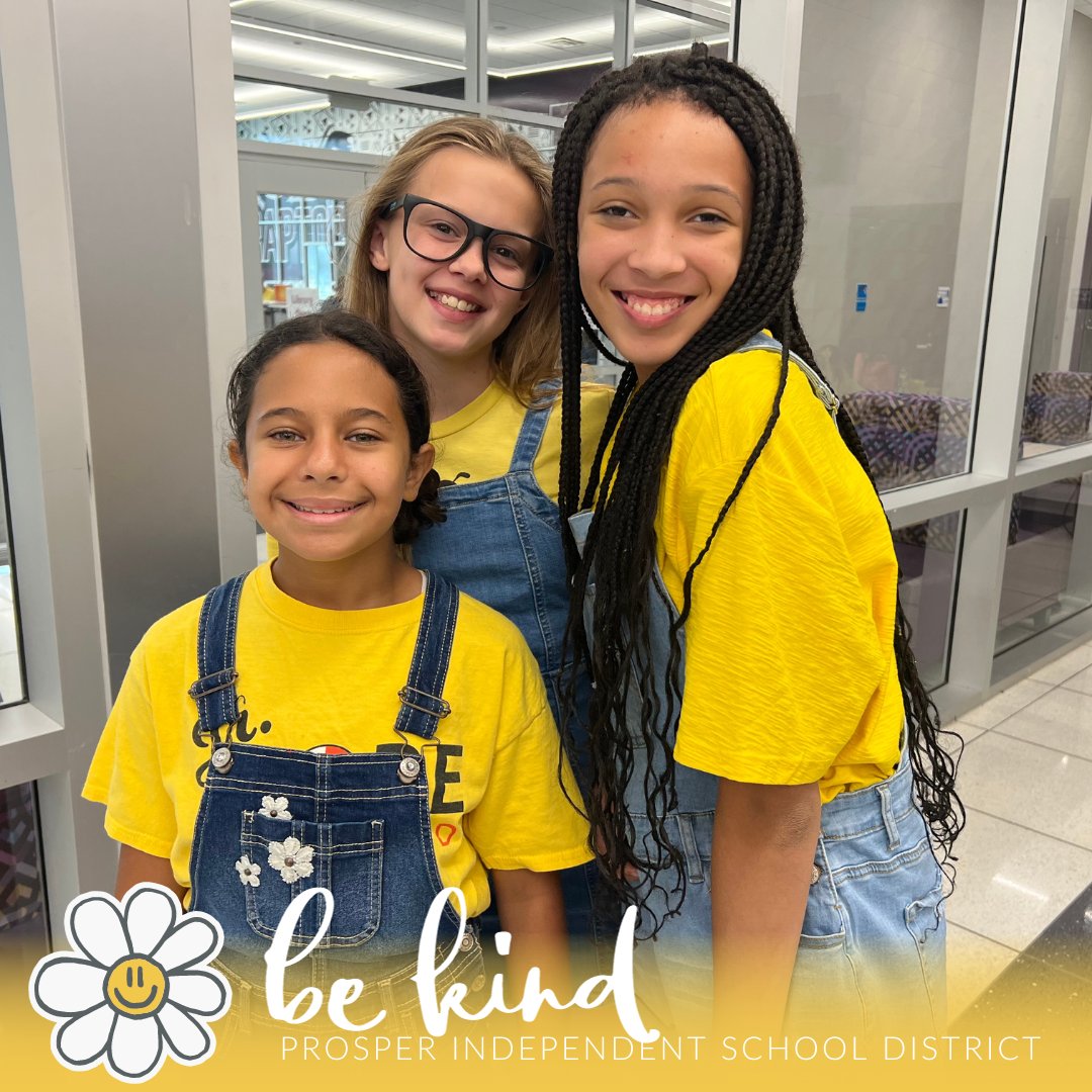 ProsperISD's tweet photo. @ProsperRushing wears yellow to shine a light on kindness and raise awareness for suicide prevention and mental health.☀️ Together, we can make a difference. 💛 #ProsperProud #BeKind https://t.co/pQPnNDOilW