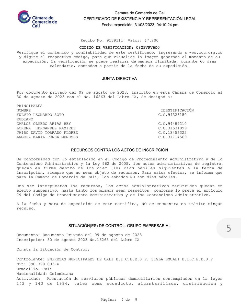 EMCALIoficial's tweet photo. @AlexLopezMaya @PGN_COL @CGR_Colombia @WRadioColombia @Superservicios @JorgeIvanOspina #Emcaled cuenta con una junta directiva de servidores públicos de Emcali, pero se advierte que son funcionarios de libre nombramiento y remoción. https://t.co/aA2UtZYDGa