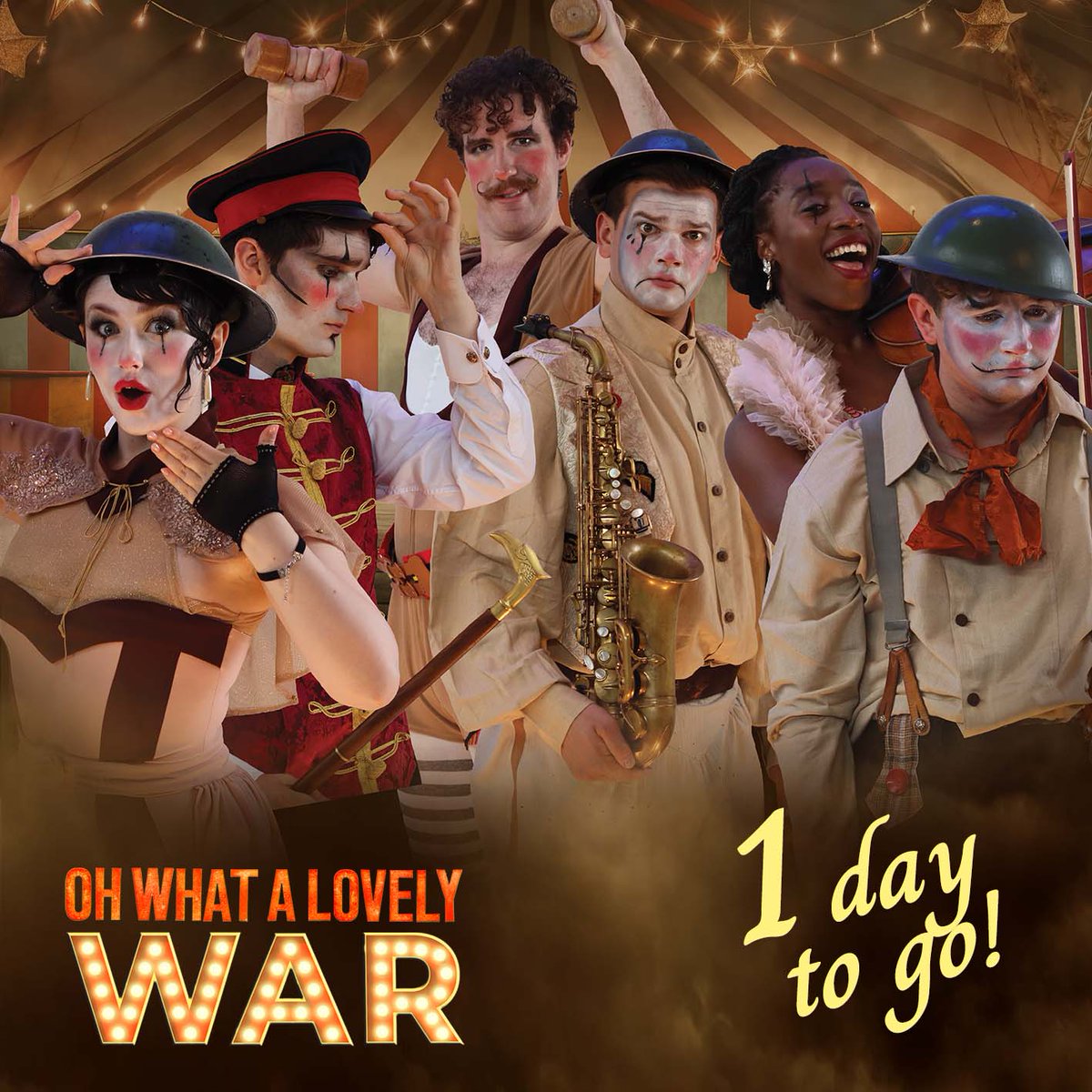 We're so nearly there, you can smell the creosote. OH WHAT A LOVELY WAR is but a day away. So drag yourself from your crumphole and bag yourself a ticket for the greatest show at the front! 
#ohwhatalovelywar
blackeyedtheatre.co.uk/shows-2/shows/…