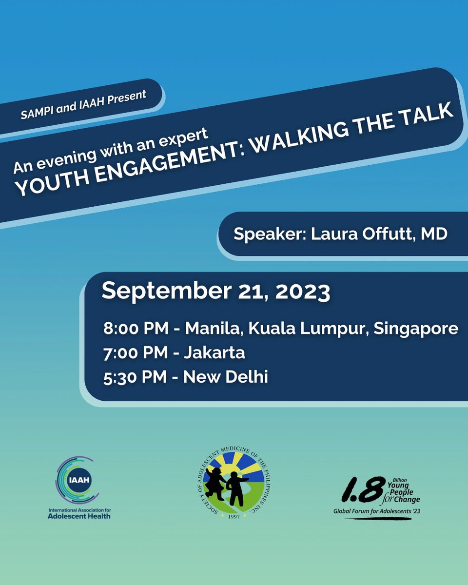 Join Dr. Laura Offutt, founder IAHW, IAAH YPN Officer Surabhi Dogra, and IAHW Youth Ambassadors Cher Allison Casupanan and Wilsen Widal Kho as they explore opportunities and benefits of youth engagement, examine models, and identify key practices for positive youth engagement.