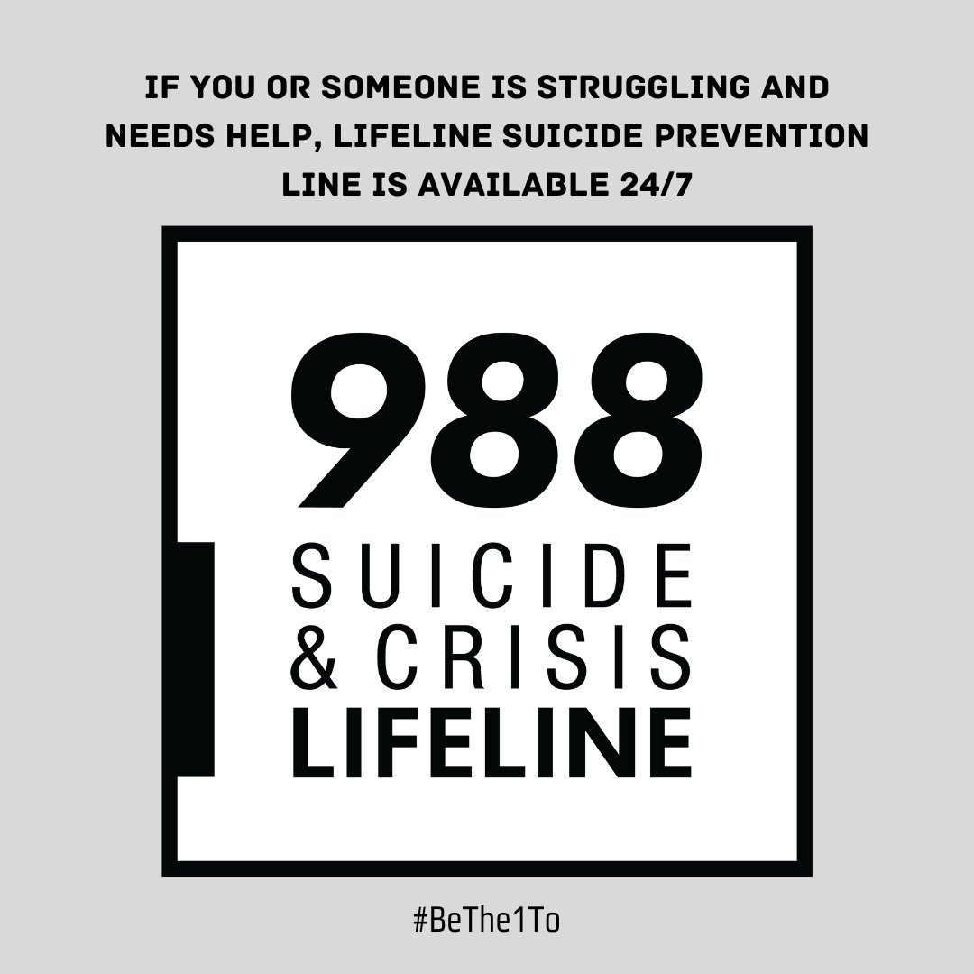 Focus Therapy & Performance Coaching (@therapyfocus) on Twitter photo September is Suicide Prevention Month. If you or someone you know has been struggling, Lifeline is here to help. Lifeline is available to those that have questions and aren't sure how to help. Call 988 to reach a trained crisis counselor. 988lifeline.org
#BeThe1To September is Suicide Prevention Month. If you or someone you know has been struggling, Lifeline is here to help. Lifeline is available to those that have questions and aren't sure how to help. Call 988 to reach a trained crisis counselor. 988lifeline.org
#BeThe1To