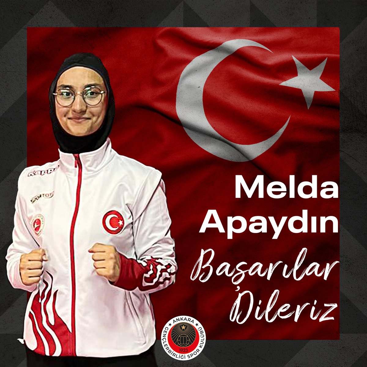 kirmizikara's tweet photo. BAŞARILAR MELDA APAYDIN 
Türkiye Kick Boks Milli Takımı’na çağrılan ve 13-17 Eylül 2023 tarihlerinde Özbekistan'ın başkenti Taşkent'te yapılan 3. Özbekistan Uluslararası Kick Boks Kupası’nda hem ülkemizi hem de Gençlerbirliği’mizi temsil edecek olan sporcumuz Melda Apaydın’a başarılar diliyoruz.