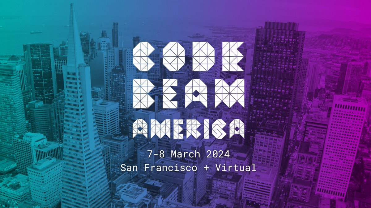 CodeBEAMio's tweet image. Hey, US 🇺🇸 Save the date: Code BEAM America is coming back to San Francisco 🥳
codebeamerica.com
Call for Talks is already open + you can join the waiting list to get exclusive access to Very Early Bird pricing.
#codebeam #codebeamamerica #myelixirstatus…