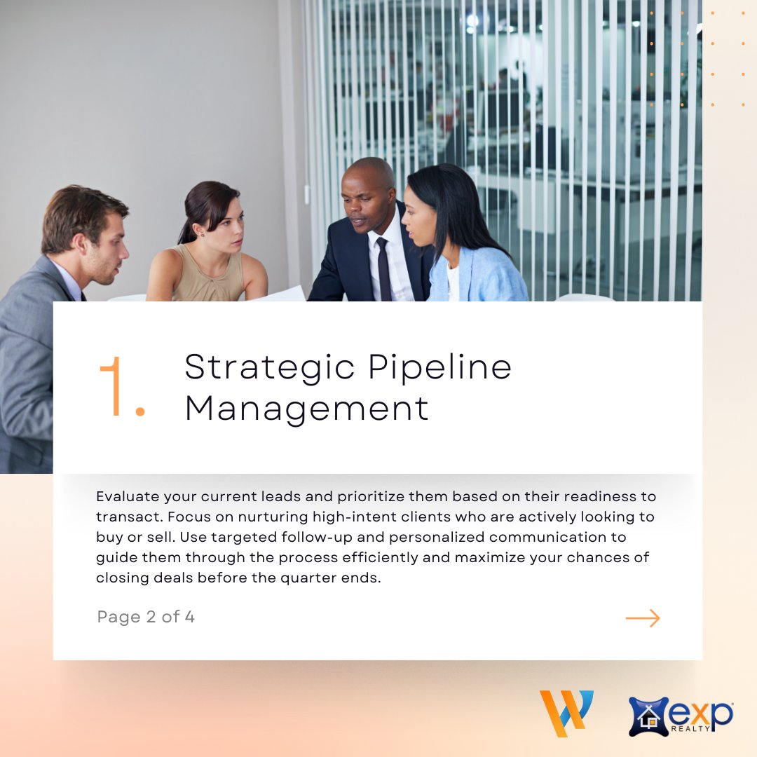johnmathewexp's tweet image. Remember, a proactive and organized approach, combined with effective communication and a motivated mindset, can propel you toward surpassing your sales goals and ending the quarter on a high note. 🚀🌟

#RealEstateAgentTips #agentbestpractices #joinourteam #HNW #eXprealty #DFW