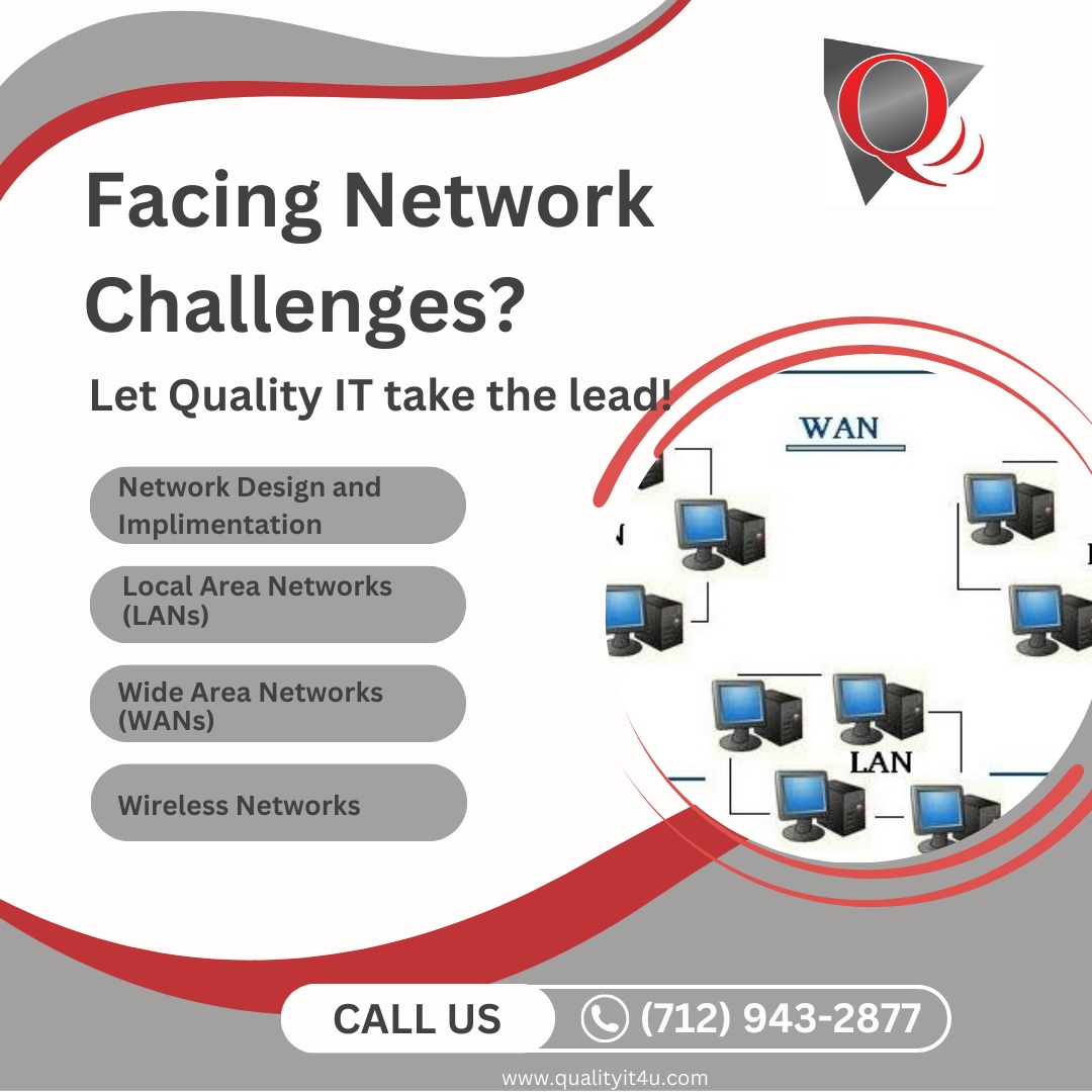 Are you facing Network Challenges? Let Quality IT take the lead! Whether you're looking to craft a new network from scratch or iron out kinks in your current setup, we ensure seamless connectivity. 🌐 🔧 Our Expertise Includes: - Network Design & Implementation 🖥️ - Local A...