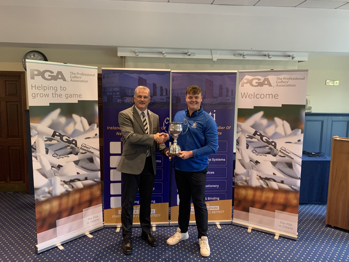 PGA_Ireland's tweet photo. Andrew Hickey @galwaygolfclub is the 2023 @ctibusinesssol Irish Assistants Champion. Andrew shot rounds of 69, 68 &amp; 67 to finish on 16 under par 268 @ArdeeGolfClub 🔥🔥 https://t.co/OTYbE0JRIM