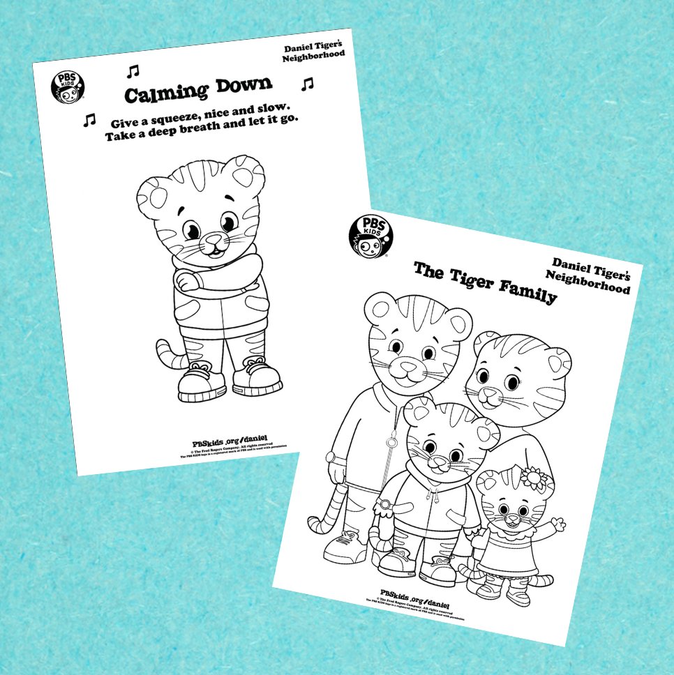 Nifty Galifty! You can visit the Daniel Tiger's Neighborhood website to download FREE, printable coloring sheets for your little tigers.