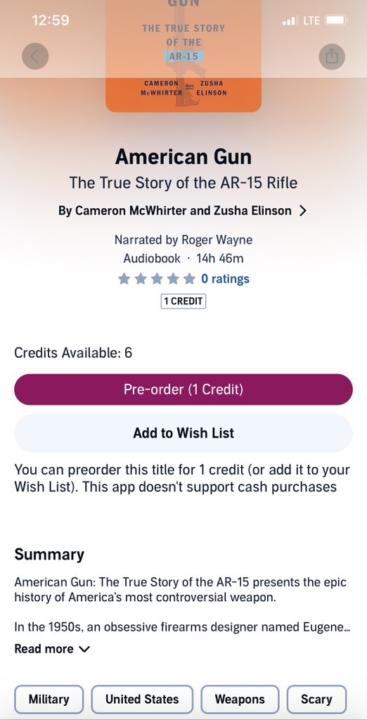 JerryLongley's tweet photo. @Guntalk I like in Audible it has a tag of "Scary" https://t.co/qzh5j7KqKD