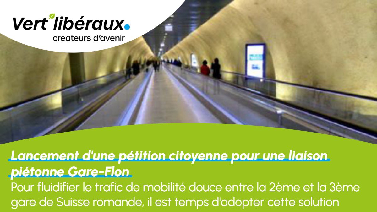 Pétition lancée pour une liaison piétonne Gare-Flon! Il est temps d’agir pour faciliter la circulation des usagers entre la 2ème et 3ème gare de Suisse romande. Une solution plus rapide que d’attendre la fin des autres chantiers de #mobilité. Pour signer: bit.ly/3ZflJHk