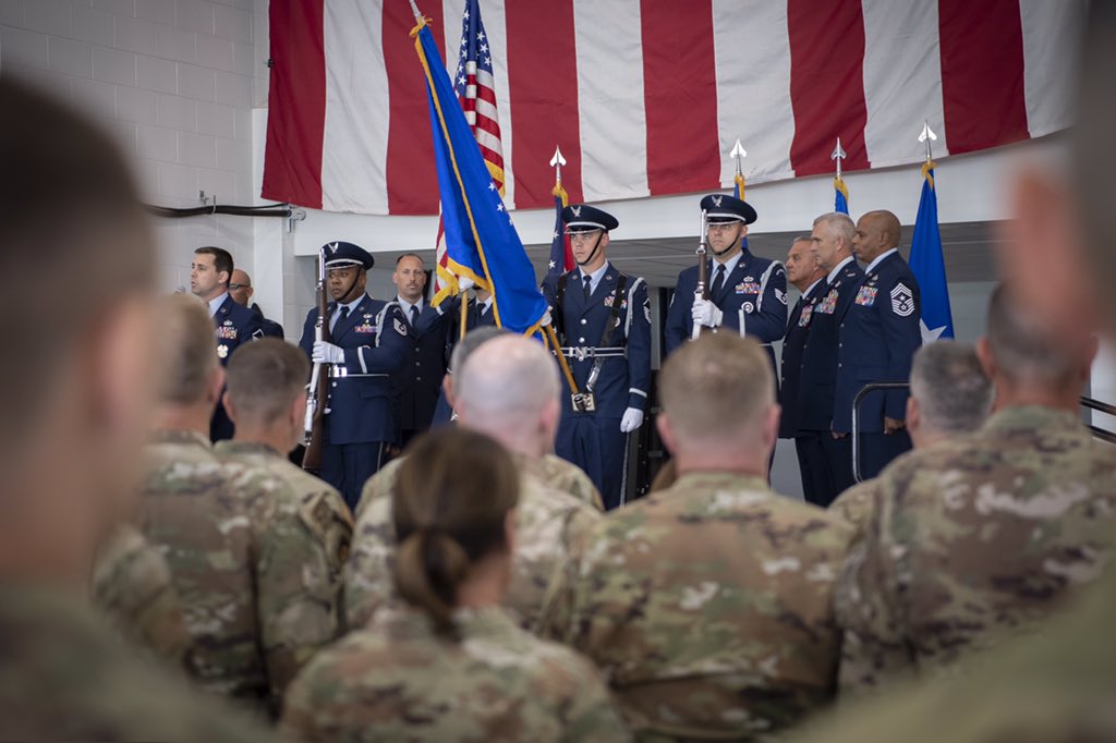 The 179th Airlift Wing is redesignated as the 179th Cyberspace Wing during a ceremony at Mansfield-Lahm Air National Guard Base, Mansfield, Ohio, Sept. 9, 2023. The ceremony signified the 179th CW as the first Air National Guard unit in the nation to become a cyberspace wing.