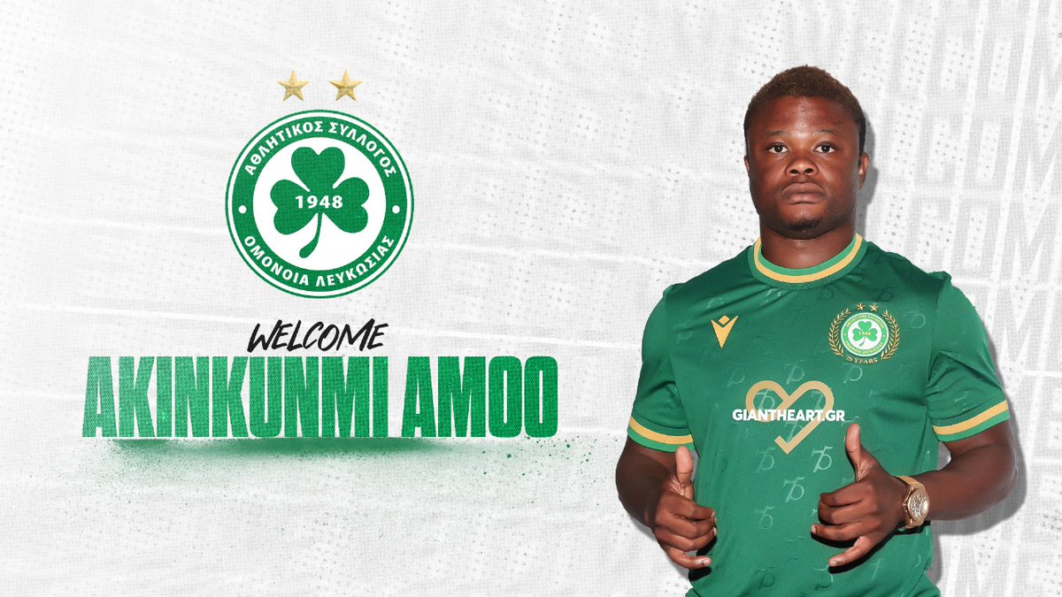 I'm honoured and excited to join the <a href="/OMONOIAfootball/">OMONOIA FC</a> family. I'm looking forward to all the success stories we will create together and with the fans. I want to thank my family, friends, and the media for their amazing support. It's time to get back to work and grind. 💚☘.