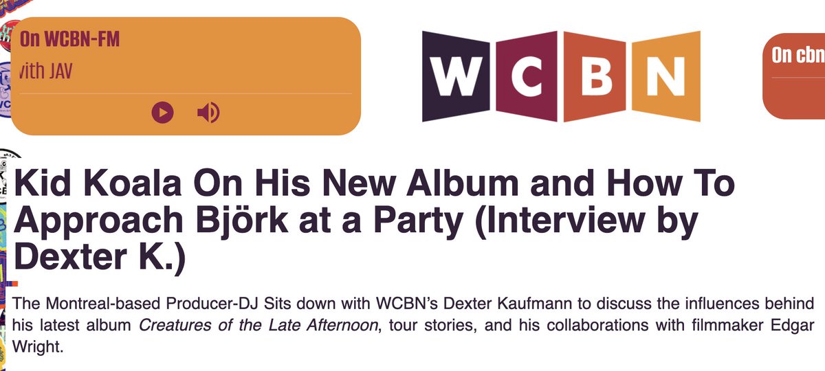 Envision_recs's tweet image. Great @kidkoala interview with @WCBN_FM talking about meeting @bjork 
wcbn.org/2023/09/05/kid…