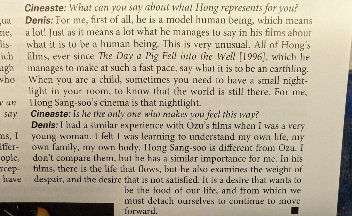 Claire Denis on Hong Sang-soo
