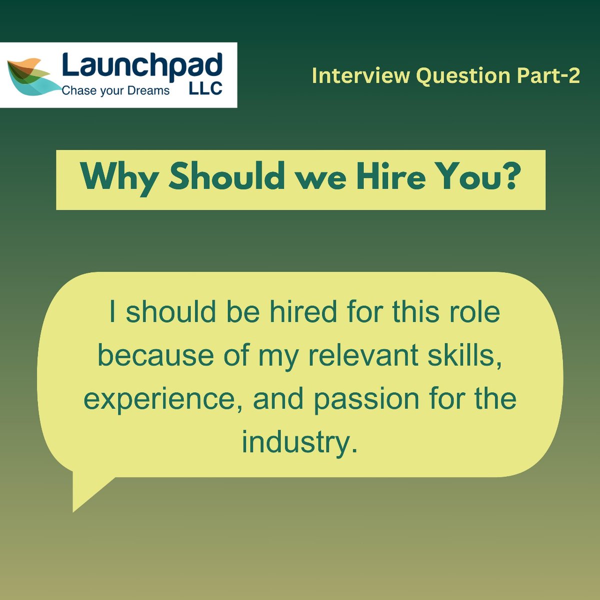 LaunchpadLLC's tweet photo. Preparing for interviews? Learn how to answer the crucial question "Why should we hire you?" Visit https://t.co/SA04ELWIzZ for insights.
#jobinterview #interviewtips #jobsearch #careertips #interviewprep #jobseekers #jobinterviews #jobhunting https://t.co/SaSQCCXujz